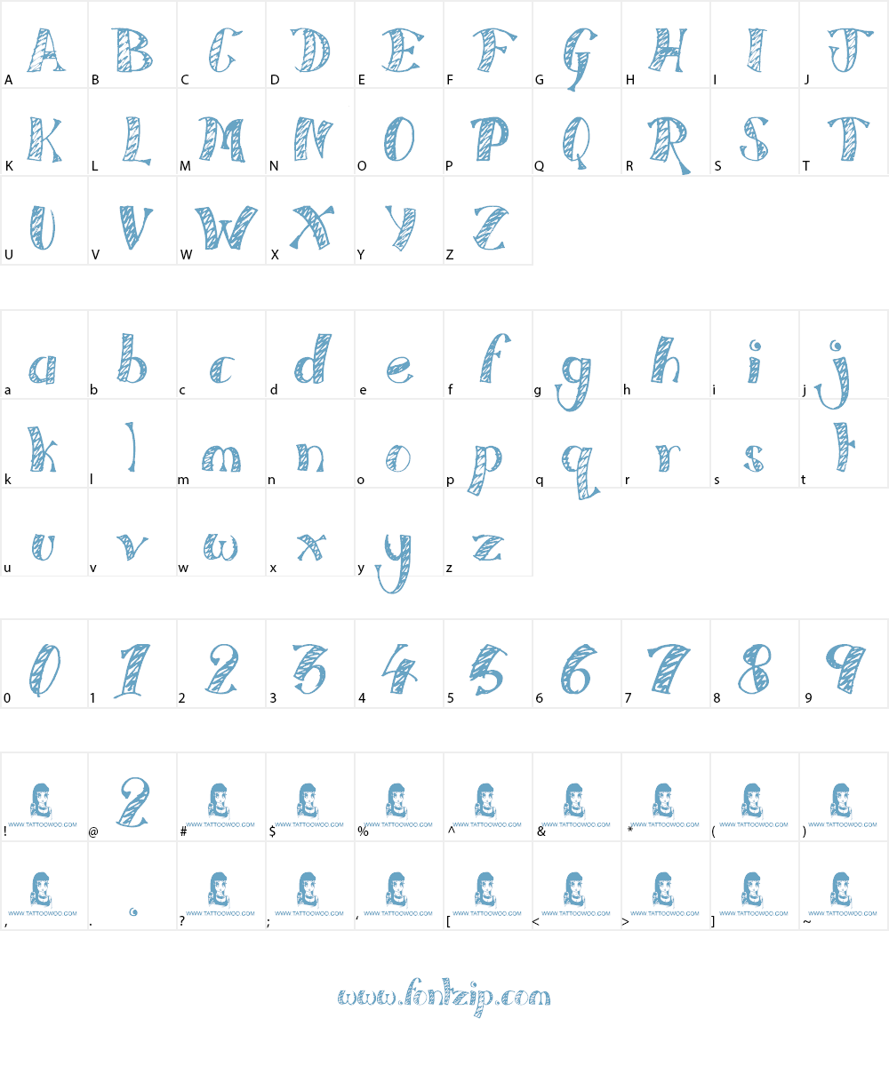 Every Freakin Night Font Character